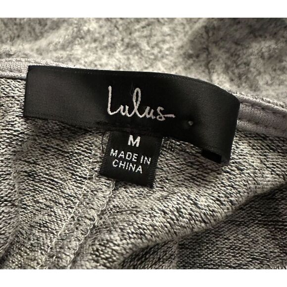 New! Lulus Heather Gray Sweater Wrap Dress Sz M - Picture 6 of 7